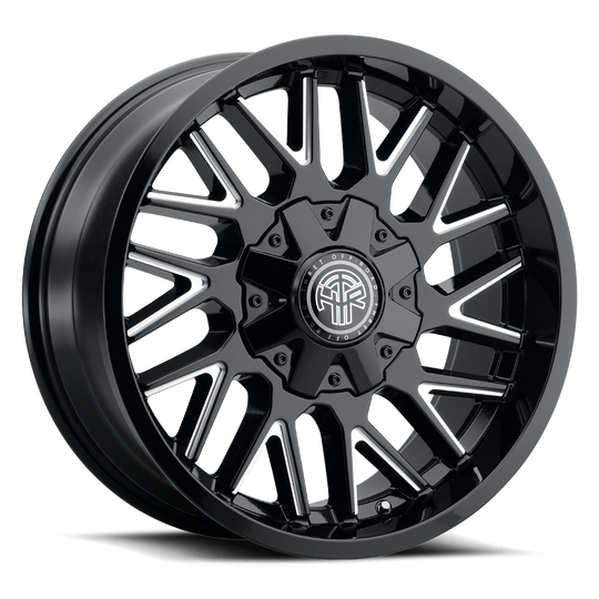 803GD-2090JM18 - Thret Offroad 803 Revolver 20X9 5X127 / 5X139.7 18mm Gloss Black Milled - Thret Offroad Wheels Canada