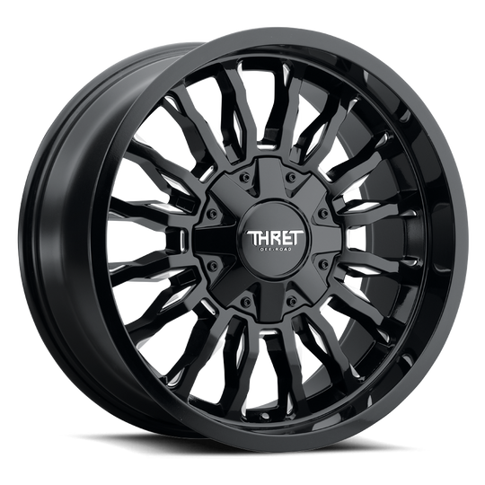 808AD-1890VW-12 - Thret Offroad 808 Gamma 18X9 8X165.1 / 8X170 -12mm Gloss Black Milled - Thret Offroad Wheels Canada