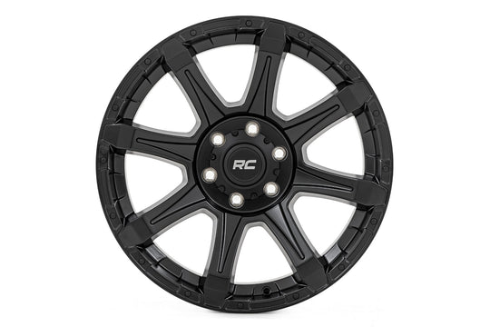 81200910 - Rough Country 81 Series 20X9 8X165.1 0mm Semi Gloss Black - Rough Country Wheels Canada