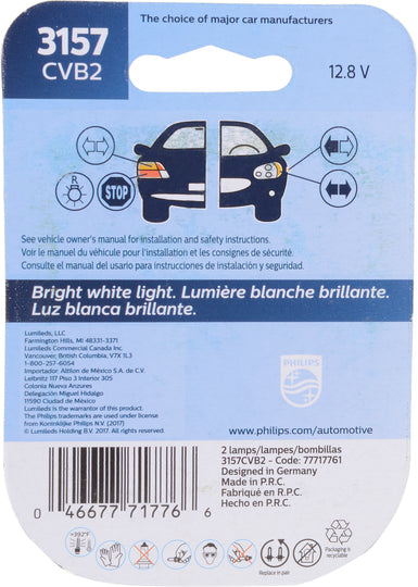 3157CVB2 Philips CrystalVision ultra miniature 3157 - CrystalVision Ultra - Twin Blister Pack Philips Bulbs