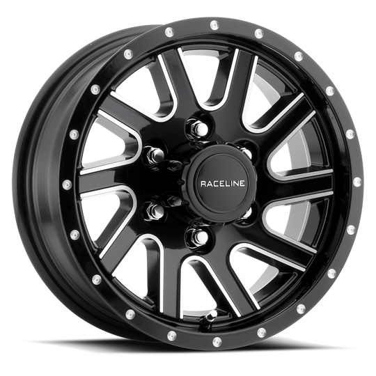 820M-55012 - Raceline 820M TWISTED 15X5 5X114.3 0mm Satin Black - Raceline Wheels Canada