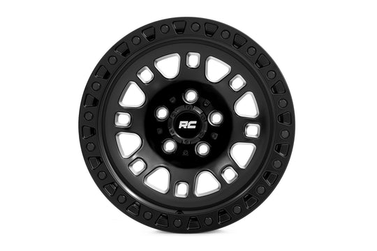 82181210 - Rough Country 82 Series 18X9 8X165.1 -12mm Semi Gloss Black - Rough Country Wheels Canada