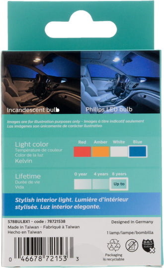 578BLED Philips Ultinon LED 578BLED - Ultinon LED - Blue Philips Bulbs