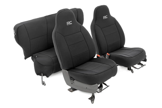 91021A Seat Covers - Non Detach Headrest FR and Rear - Jeep Cherokee XJ (84-96) Rough Country Canada