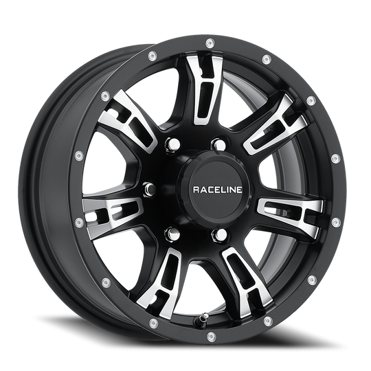 840-66060 - Raceline Arsenal Trailer 840 16X6 6X139.7 0mm Machined Face Matte Black - Raceline Wheels Canada