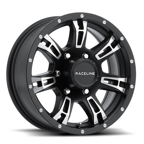 840-66080 - DTD Alloy Wheel Trailer 16X6 8X165.1 ET 0mm Black and Machined - DTD Wheels Canada