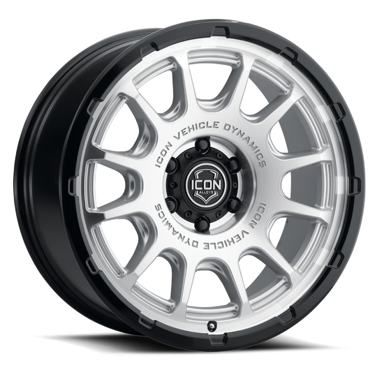 8420907345SMGB - ICON Rancho 20X9 5X127 ET -12mm Silver Machined / Gloss Black Lip - ICON Wheels Canada
