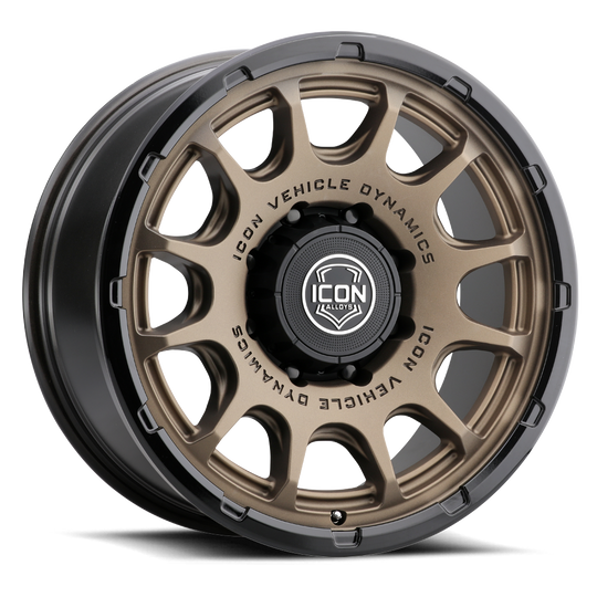 8420908055SBGB - ICON Rancho 20X9 8X165.1 ET 12mm Satin Bronze / Gloss Black Lip - ICON Wheels Canada