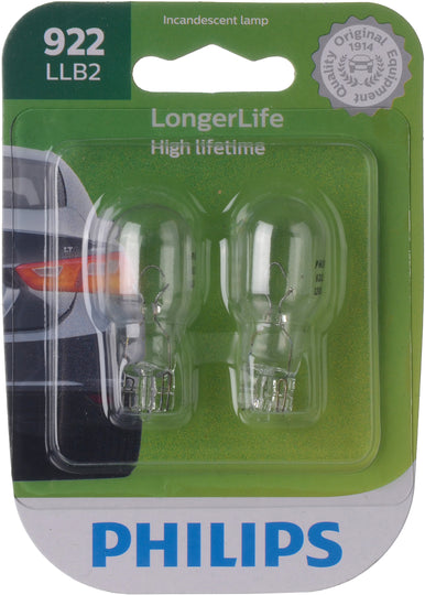 922LLB2 Philips LongerLife Miniature 922LL - LongerLife - Twin Blister Pack Philips Bulbs
