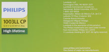 Load image into Gallery viewer, 1003LLCP Philips LongerLife Miniature 1003LL - LongerLife - Multiple Commercial 10-Pack Philips Bulbs