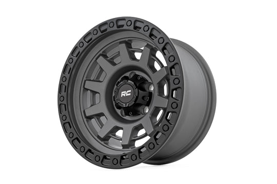 85170918A - Rough Country 85 Series 17X9 5X127 -12mm Gunmetal Grey/Black - Rough Country Wheels Canada
