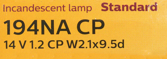 194NACP Philips Standard Miniature 194NA - Standard - Multiple Commercial 10-Pack Philips Bulbs