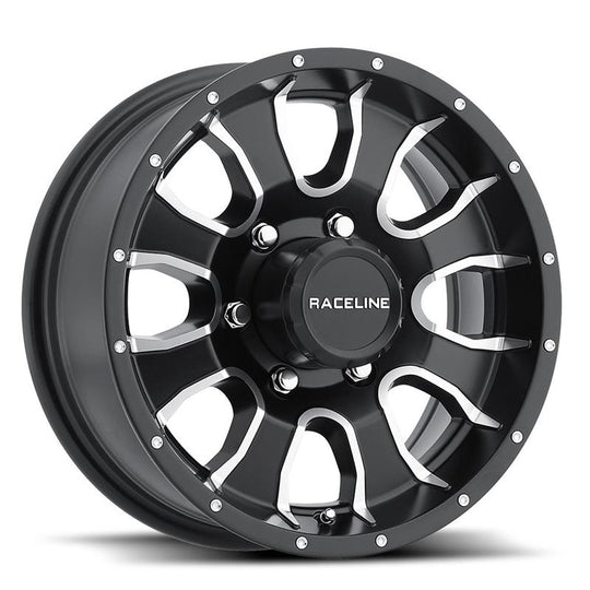 860M-66080 - DTD Alloy Wheel Trailer 16X6 8X165.1 ET 0mm Black and Machined - DTD Wheels Canada