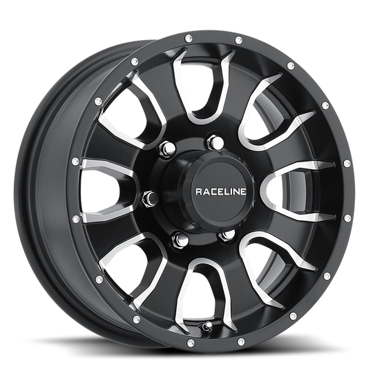 860M-66060 - Raceline 860M MAMBA 16X6 6X139.7 0mm Satin Black Machined Face - Raceline Wheels Canada