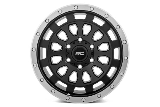 87170912B - Rough Country 85 Series 17X8.5 6X139.7 0mm Black/Machined - Rough Country Wheels Canada