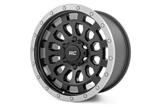 87170912B - Rough Country 85 Series 17X8.5 6X139.7 0mm Black/Machined - Rough Country Wheels Canada