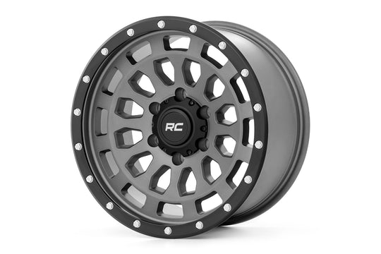 87170912G - Rough Country 85 Series 17X8.5 6X139.7 0mm Grey/Black - Rough Country Wheels Canada