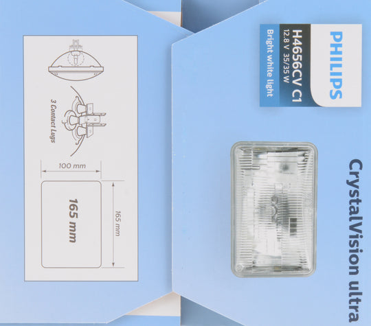 H4656CVC1 Philips CrystalVision ultra Sealed Beam H4656 - CrystalVision Ultra - Single Commercial Pack Philips Bulbs