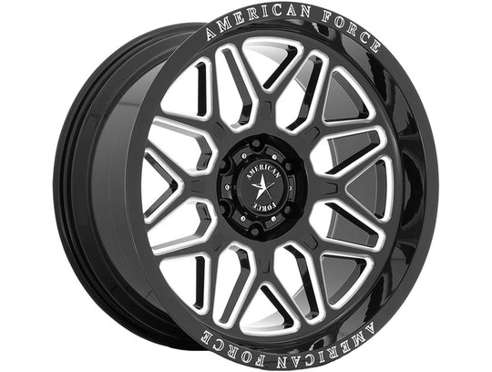 AFTH181G24-5-21 - American Force AFW Bravo 22X11 8X180 0mm Gloss Black Mill-Mach - American Force Wheels Canada