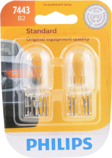 7443B2 Philips Standard Miniature 7443 - Standard - Twin Blister Pack Philips Bulbs