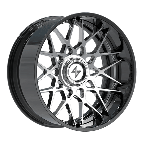 SBFX53221282443 - Sentali Barrel Forged BFX5 22X12 8X180 / 8X165.1 -44mm Gloss Black Lip / Chrome Centre - Sentali Barrel Forged Wheels Canada