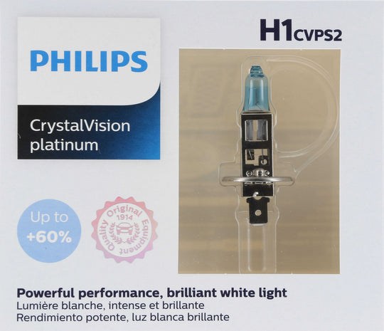 H1CVPS2 Philips CrystalVision platinum Headlight H1 - CrystalVision Platinum - Twin Special Pack Philips Bulbs
