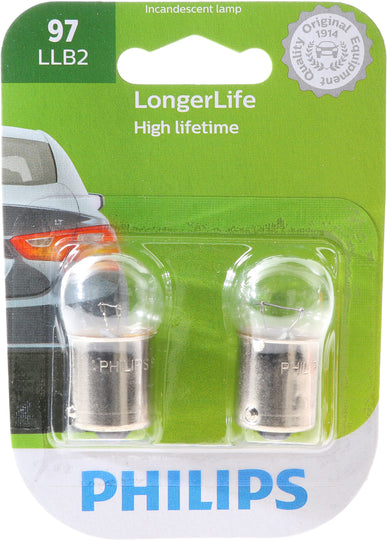 97LLB2 Philips LongerLife Miniature 97LL - LongerLife - Twin Blister Pack Philips Bulbs