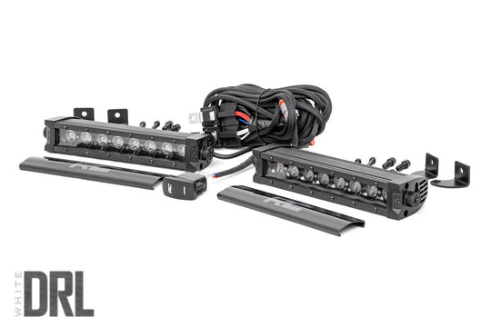 70728BLDRL Black Series LED Light Bar - Cool White DRL - 8 Inch - Single Row Pair Rough Country Canada