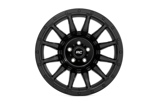 90181212B - Rough Country 90 Series 18X9 6X139.7 -12mm Gloss Black - Rough Country Wheels Canada