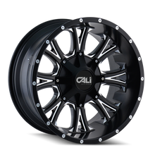 Charger l'image dans la galerie, 9101-2976M18 - Cali Off-Road Americana 20X9 8X165.1 / 8X170 ET 18mm Satin Black with Milled Spokes - Cali Off-Road Wheels Canada