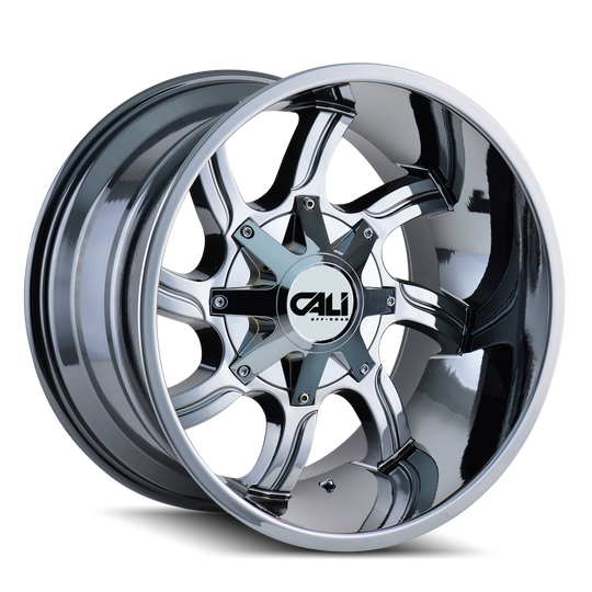 9102-22237C - Cali Off-Road Twisted 22X12 6X135 / 6X139.7 ET -44mm Chrome - Cali Off-Road Wheels Canada