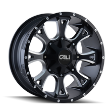 Charger l&#39;image dans la galerie, 9103-22276M - Cali Off-Road Anarchy 22X12 8X165.1 -44mm Satin Black With Milled Spokes - Cali Off-Road Wheels Canada