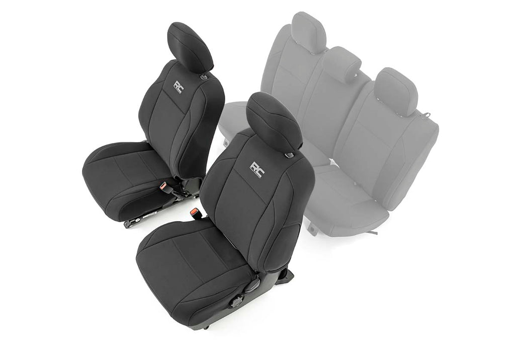 91030 Seat Covers - Front - Crew Cab - Toyota Tacoma 2WD/4WD (2016-2023) Rough Country Canada