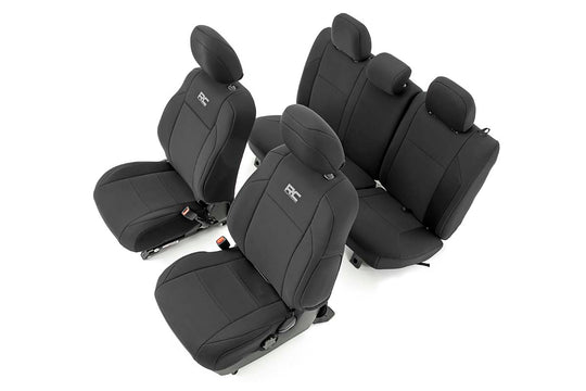 91031 Seat Covers - FR & RR - Crew Cab - Toyota Tacoma 2WD/4WD (16-23) Rough Country Canada