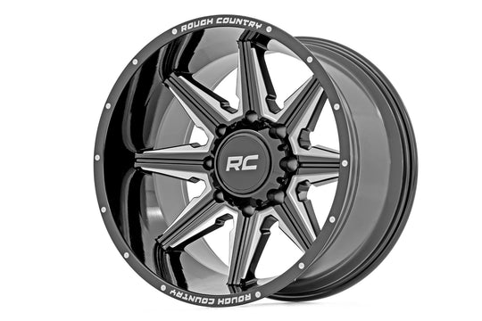 91201212M - Rough Country 91M Series 20X12 6X139.7 -44mm Gloss Black - Rough Country Wheels Canada