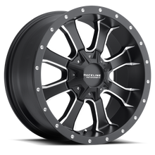 Charger l'image dans la galerie, 927TM-89060+18 - Raceline 927TM Mamba 18X9 6X139.7 18mm Satin Black Machined Face - Raceline Wheels Canada