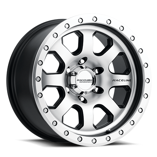 929M-79080+20 - Raceline Avenger 929M 17X9 8X165.1 20mm Machined Silver - Raceline Wheels Canada