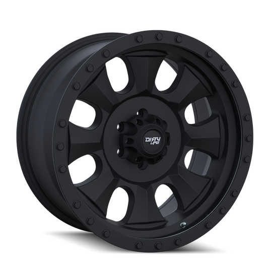 9300-2181MBN - Dirty Life Ironman 20X10 8X165.1 /  ET -19mm Matte Black with Simulated Ring - Dirty Life Wheels Canada