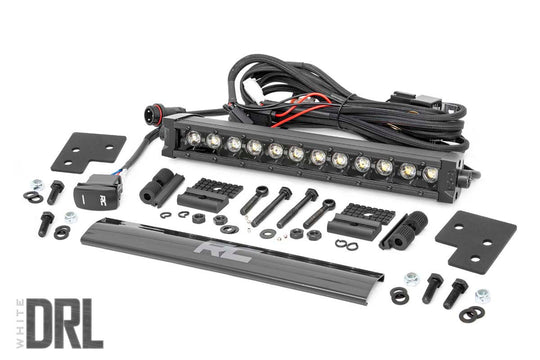 93027 Polaris 12-inch LED Bumper Kit - Black Series w. White DRL (19-20 Ranger) Rough Country Canada