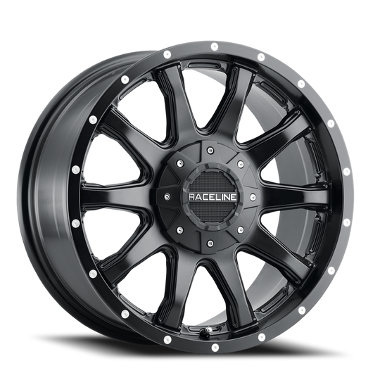 930B-78593+18 - Raceline Shift 930B 17X8.5 5X139.7 / 5X127 18mm Satin Black - Raceline Wheels Canada