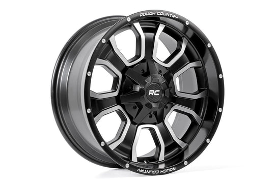 93201013 - Rough Country 93 Series 20X10 5X127 / 5X114.3 -18mm Machined Black - Rough Country Wheels Canada