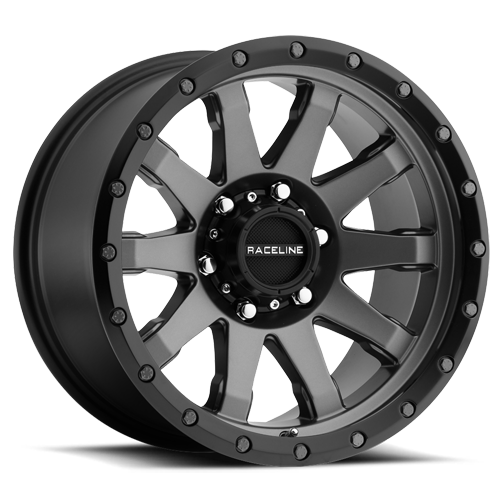 934G-21065-19 - Raceline Clutch 934G 20X10 6X135 -19mm Gunmetal Gray - Raceline Wheels Canada