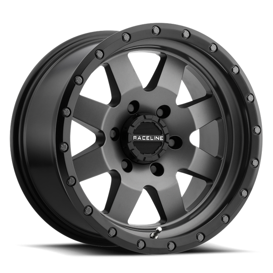 935G-79012-00 - Raceline 935G DEFENDER 17X9 5X114.3 0mm Satin Gunmetal - Raceline Wheels Canada