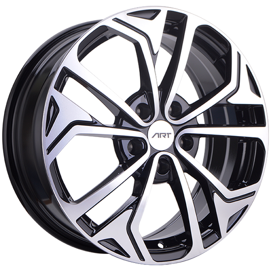 R18617001 - ART Replica 186 17X7 5X114.3 ET 45mm Gloss Black - Machined Face - ART Replica Wheels Canada
