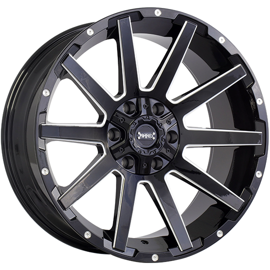 RUF4820003 - Ruffino Sinner 20X9 6X135 / 6X139.7 0mm Gloss Black - Milled Edge - Ruffino Wheels Canada