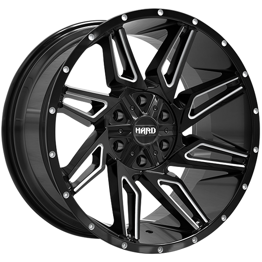 RUF5420001 - Ruffino Voodoo 20X10 6X139.7 / 6X135 -12mm Gloss Black - Milled Edge - Ruffino Wheels Canada