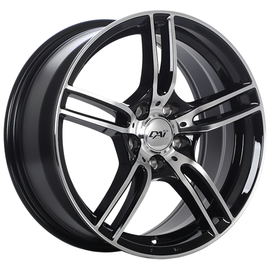 DW12015001 - DAI Wheels Mazza 15X6.5 4x100 40mm Gloss Black - Machined Face - DAI Wheels Wheels Canada