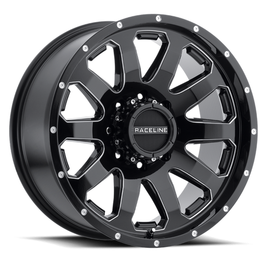 938M-29065-12 - Raceline 938M ENFORCER 20X9 6X135 -12mm Gloss Black - Raceline Wheels Canada