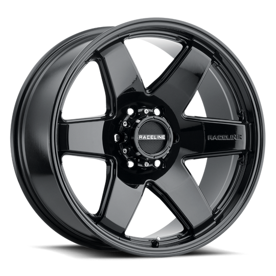 942B-88060+15 - Raceline 942B ADDICT 18X8 6X139.7 15mm Gloss Black - Raceline Wheels Canada