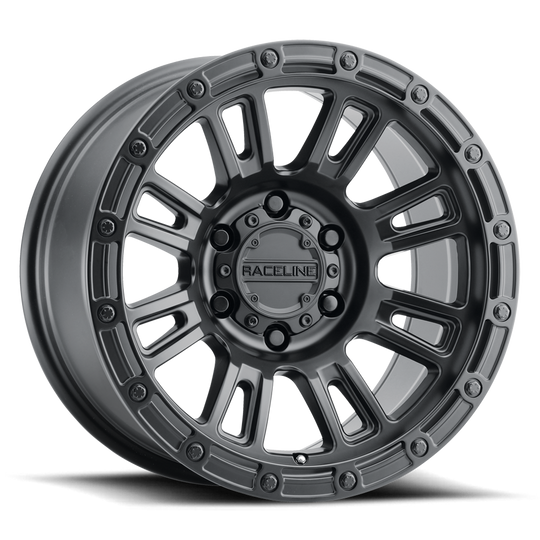 956B-78562-00 - Raceline 956B COMPASS 17X8.5 6X120 0mm Satin Black - Raceline Wheels Canada